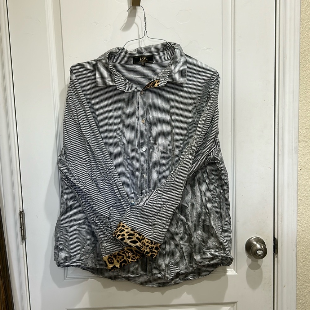 Lucky and bless striped men’s top 2X